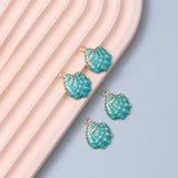 10pcs Shell Enamel Charms Summer Ocean Style Lovely Pendants for DIY Jewelry