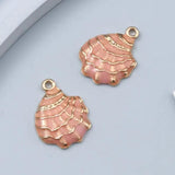 10pcs Shell Enamel Charms Summer Ocean Style Lovely Pendants for DIY Jewelry