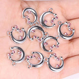 20Pcs Alloy KC Silver Zircon Moon Star Pendants Rhinestone Jewelry Set