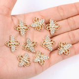 20Pcs Zircon KC Colour Bee Pendant DIY Jewelry Set