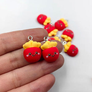 10pcs Small French Fries Resin Charms for DIY Crafts C543