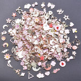 50pcs Colorful Enamel Charms Animal Flower Pendant Alloy for DIY Earring Jewelry