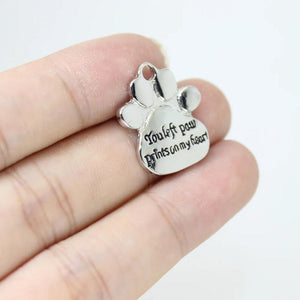 8Pcs Puppy Charm Paw Prints On My Heart Memorial Pendant DIY Jewelry Findings