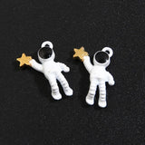 10pcs Enamel Astronaut Star Charms Spaceman Pendant for DIY Jewelry Making