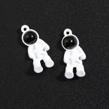 10pcs Enamel Astronaut Star Charms Spaceman Pendant for DIY Jewelry Making