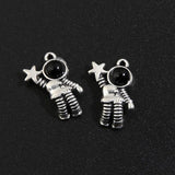 10pcs Enamel Astronaut Star Charms Spaceman Pendant for DIY Jewelry Making