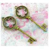 10pcs Vintage Key Pendants Charm Antique Bronze Plated Retro Key Pendant