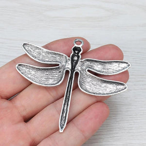 6pcs Dragonfly Charms Tibetan Silver Pendant DIY Necklace Jewelry Making