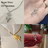 12pcs Birth Flower Charm Stainless Steel Charms Jewelry Making
