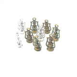 25 Alloy 3D Kerosene Lamp Charms for DIY Jewelry Making