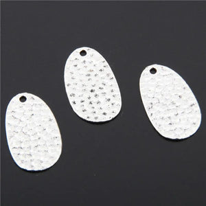 40pcs Silver Oval-shaped Charms Pendant for DIY Jewelry Finding