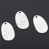 40pcs Silver Oval-shaped Charms Pendant for DIY Jewelry Finding