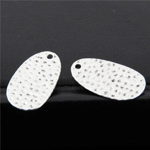 40pcs Silver Oval-shaped Charms Pendant for DIY Jewelry Finding