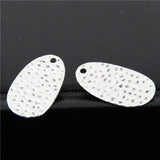 40pcs Silver Oval-shaped Charms Pendant for DIY Jewelry Finding