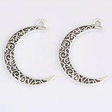15pcs Silver Moon Charms 32x22mm Alloy Jewelry Making Pendant DIY Accessorie