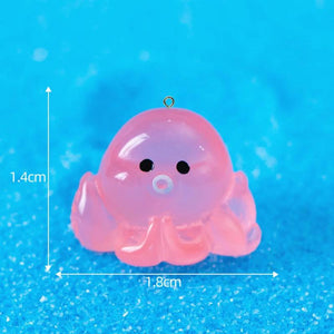 10pcs Luminous Octopus Resin Charms for Jewelry Making Earring Necklace Keychain