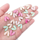 20Pcs/Set Resin Heart Charms for Jewelry Making DIY Bracelet Accessories