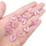 20Pcs/Set Resin Heart Charms for Jewelry Making DIY Bracelet Accessories