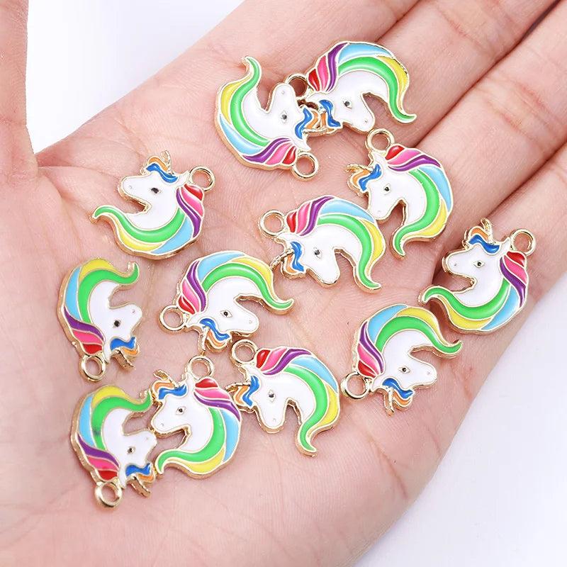 20pcs Enamel Pendant Unicorn Pendant DIY Earrings Bracelet Necklace Charms