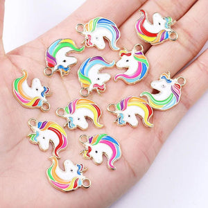 20pcs Enamel Pendant Unicorn Pendant DIY Earrings Bracelet Necklace Charms