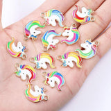20pcs Enamel Pendant Unicorn Pendant DIY Earrings Bracelet Necklace Charms