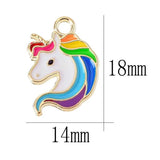 20pcs Enamel Pendant Unicorn Pendant DIY Earrings Bracelet Necklace Charms