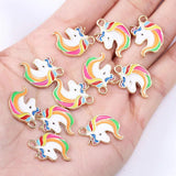 20pcs Enamel Pendant Unicorn Pendant DIY Earrings Bracelet Necklace Charms
