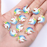 20pcs Enamel Pendant Unicorn Pendant DIY Earrings Bracelet Necklace Charms
