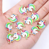 20pcs Enamel Pendant Unicorn Pendant DIY Earrings Bracelet Necklace Charms