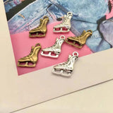 20 pcs Mini 3D Skates Charms for DIY Jewelry Making