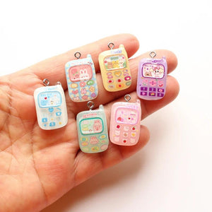 12pcs Transparent Phone Charms DIY Jewelry Making Accessories