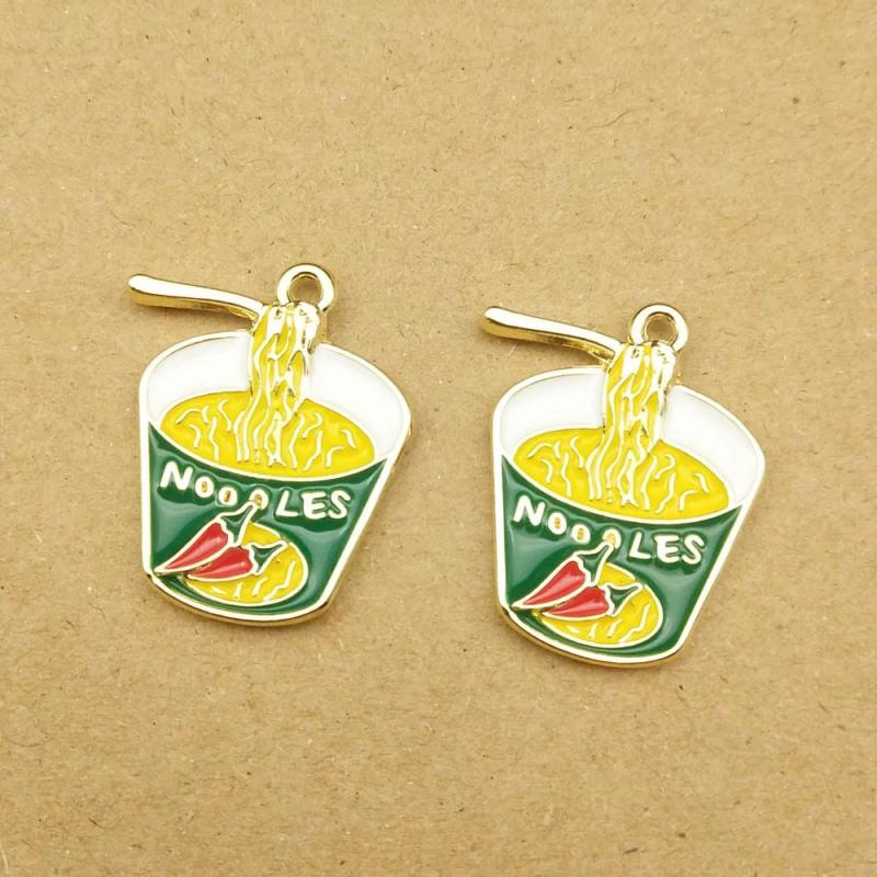 Enamel Pepper Noodle Charm for DIY Jewelry Making Craft Supplies