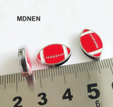 20PCS Red Football Slide Charms for 8mm Belts Wristband Keychain