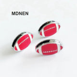 20PCS Red Football Slide Charms for 8mm Belts Wristband Keychain