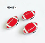 20PCS Red Football Slide Charms for 8mm Belts Wristband Keychain