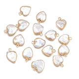 Heart Shape Freshwater Pearl Charms Pendant Jewelry Making DIY