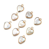Heart Shape Freshwater Pearl Charms Pendant Jewelry Making DIY