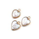 Heart Shape Freshwater Pearl Charms Pendant Jewelry Making DIY