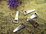 30pcs Antique Tibetan Silver Saw Charms 2 Sided 23x9mm