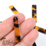 Tortoise Shell Charm Acrylic Pendant Boho Leopard Print Earring Part