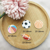 10pcs Sports Charms Pendant Metal Earrings Finding DIY Bracelet Jewelry