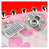 50pcs Camera Charms for Bracelet Making Vintage Bronze Antique Silver Plated DIY