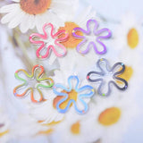 4pcs Colorful Flower Charms Resin Stamp Earring Pendant DIY Jewelry