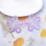 4pcs Colorful Flower Charms Resin Stamp Earring Pendant DIY Jewelry