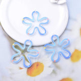 4pcs Colorful Flower Charms Resin Stamp Earring Pendant DIY Jewelry