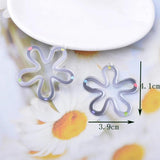 4pcs Colorful Flower Charms Resin Stamp Earring Pendant DIY Jewelry
