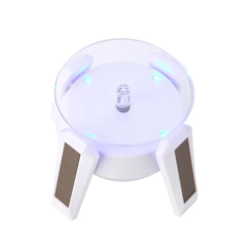 Solar Display Stand Watch Photography Rotating Turntable LED Light Display