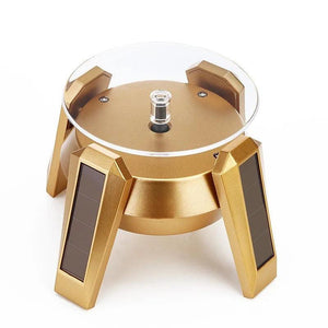 Solar Display Stand Watch Photography Rotating Turntable LED Light Display