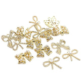 Zinc Alloy Inlaid Pearl Bow Charms 6pcs/lot for DIY Kids Jewelry Making