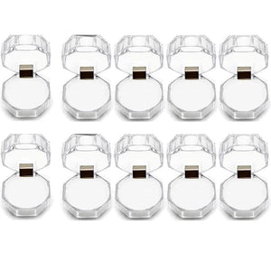 10pcs Acrylic Crystal Ring Storage Box Organizer Case Clear